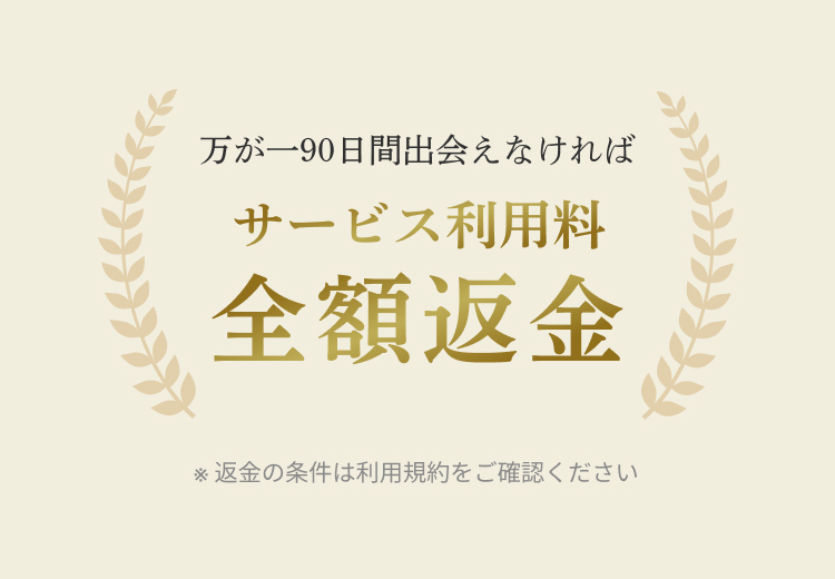 万が一90日間出会えなければサービス利用料全額返金