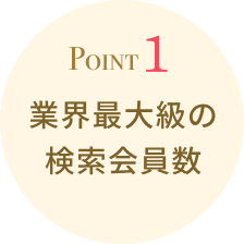 Point1:世界最大級の検索会員数